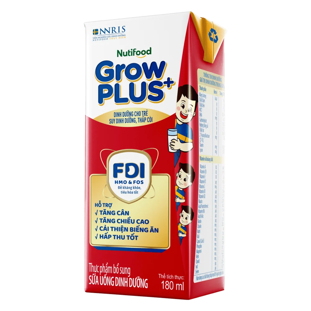 Combo 2 Thùng Sữa GrowPLUS+ Hộp 180ml (lốc 4 hộp)