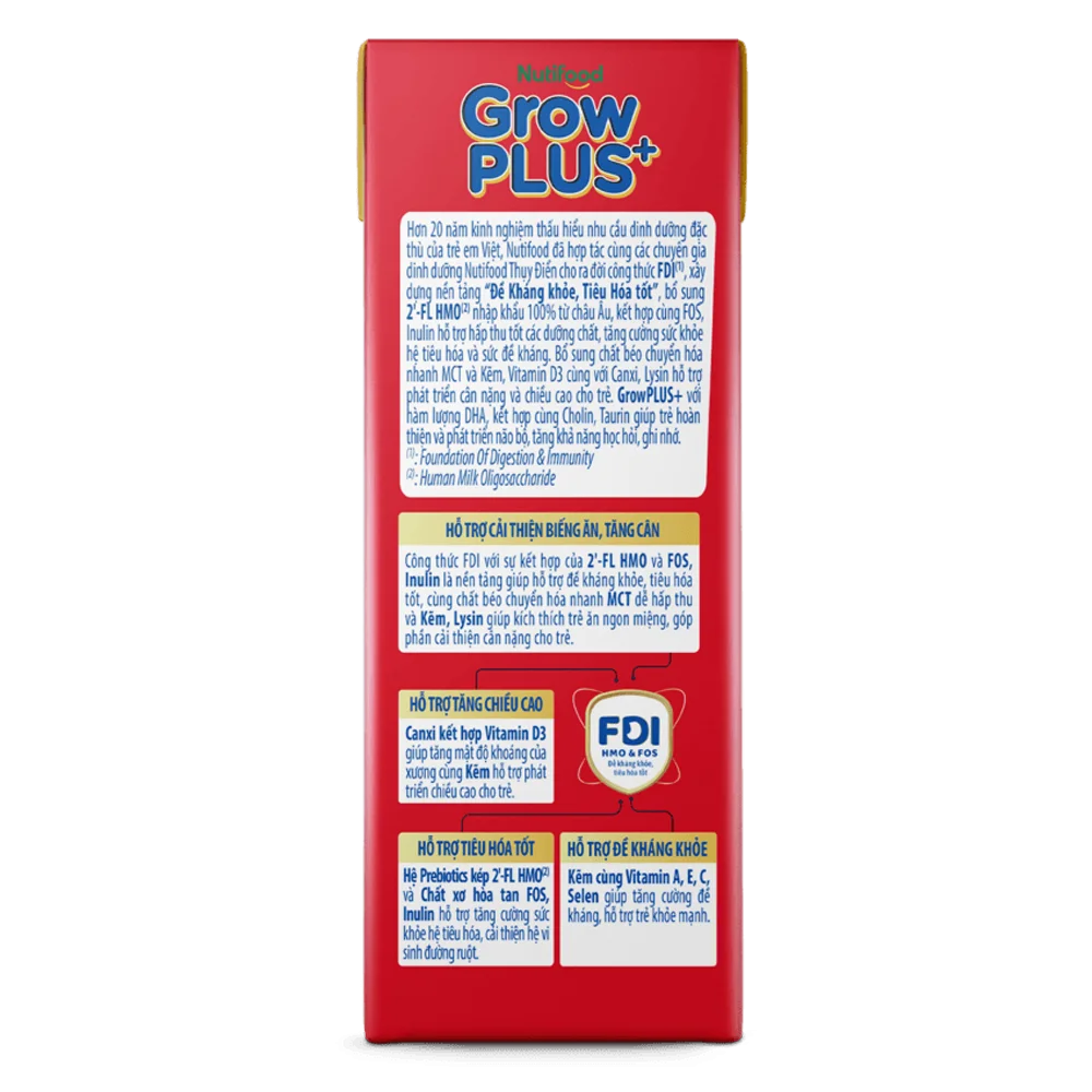 Combo 2 Thùng Sữa GrowPLUS+ Hộp 180ml (lốc 4 hộp)