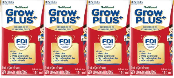 Sữa GrowPLUS+ Hộp 110ml (lốc 4 hộp) (Giao bao bì ngẫu nhiên)