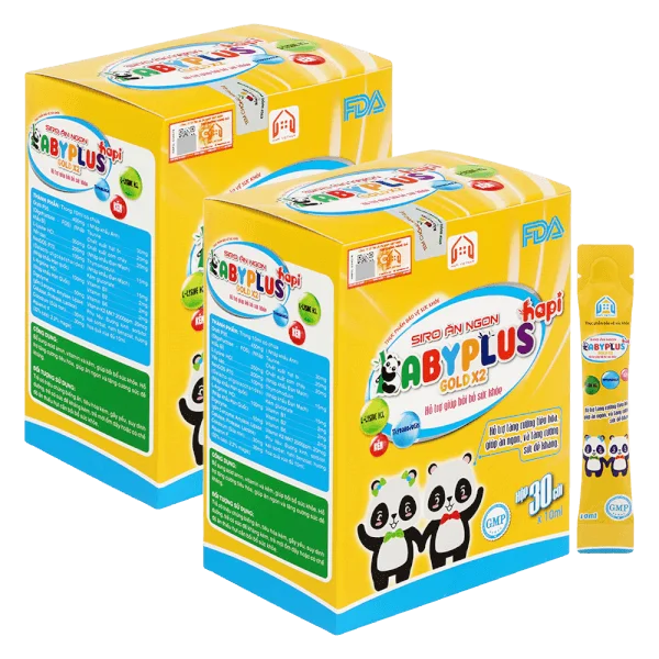 Combo 2 Siro ăn ngon Babyplus Hapi Gold X2 (hộp 30 gói)