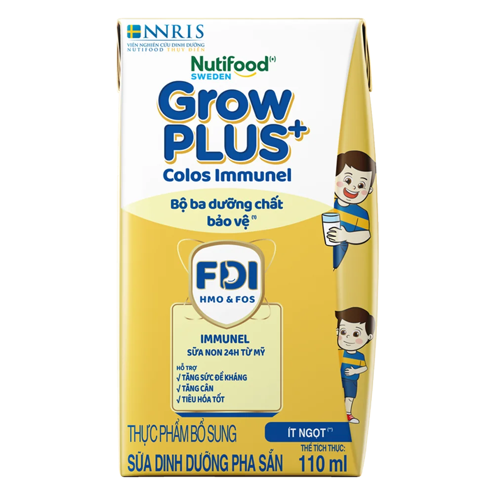 Combo 5 Thùng sữa GrowPLUS+ Colos Immunel, 4x110ml, 60 lốc (5 thùng 12 lốc hoặc 10 thùng 6 lốc)