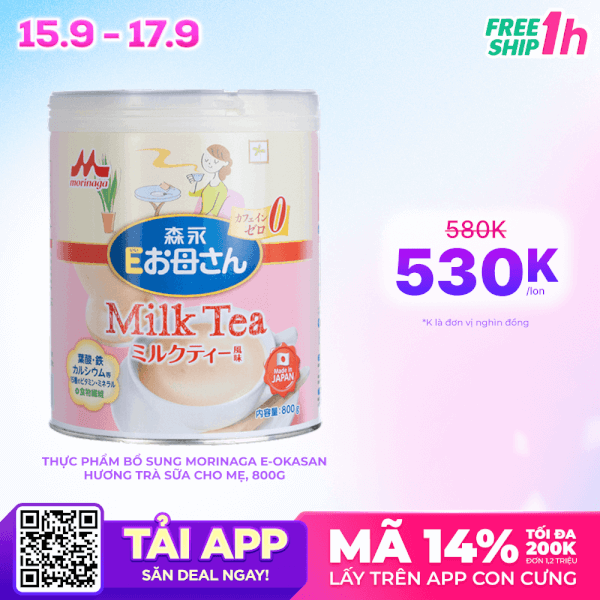 Sữa bầu Morinaga E-Okasan hương trà sữa 800g