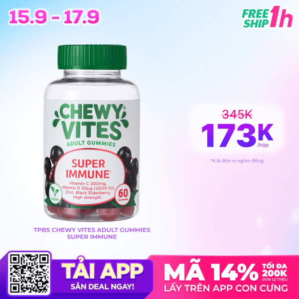 Tặng 01 hộp CHEWY VITES ADULTS (Immune/ Advance/ Prenatal) khi mua đơn hàng TPCN (theo DSSP số 1) có giá trị đơn hàng từ 690.000 đồng