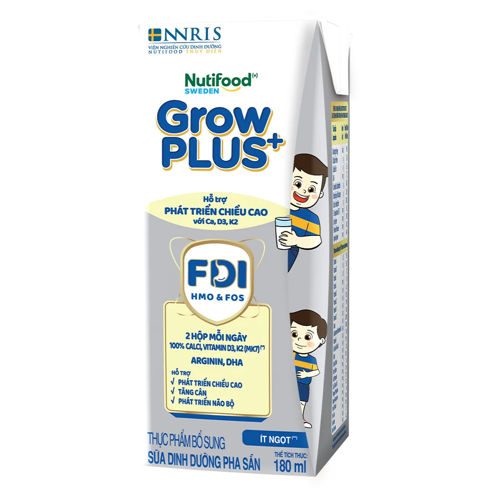 4 Thùng Sữa dinh dưỡng pha sẵn GrowPLUS+ (Bạc) 180ml, lốc 4 hộp (Từ 1 tuổi)