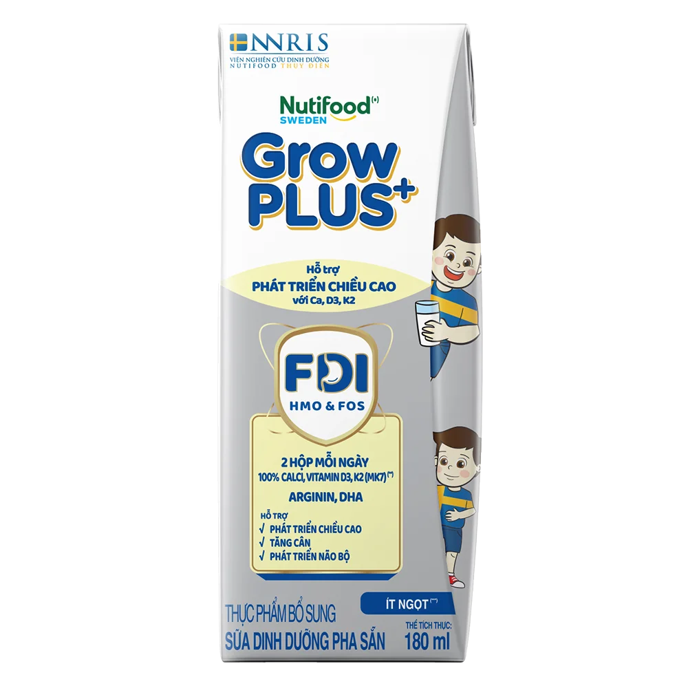 4 Thùng Sữa dinh dưỡng pha sẵn GrowPLUS+ (Bạc) 180ml, lốc 4 hộp (Từ 1 tuổi)