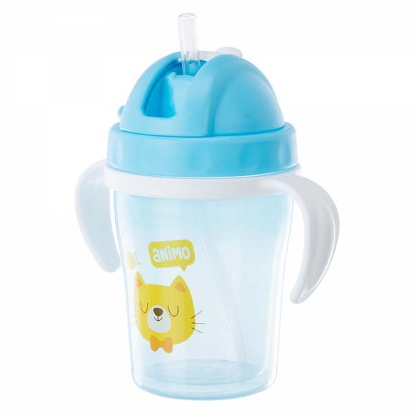 Bình tập uống cách nhiệt Animo (240ml, xanh, tay cầm, RK-3431A)