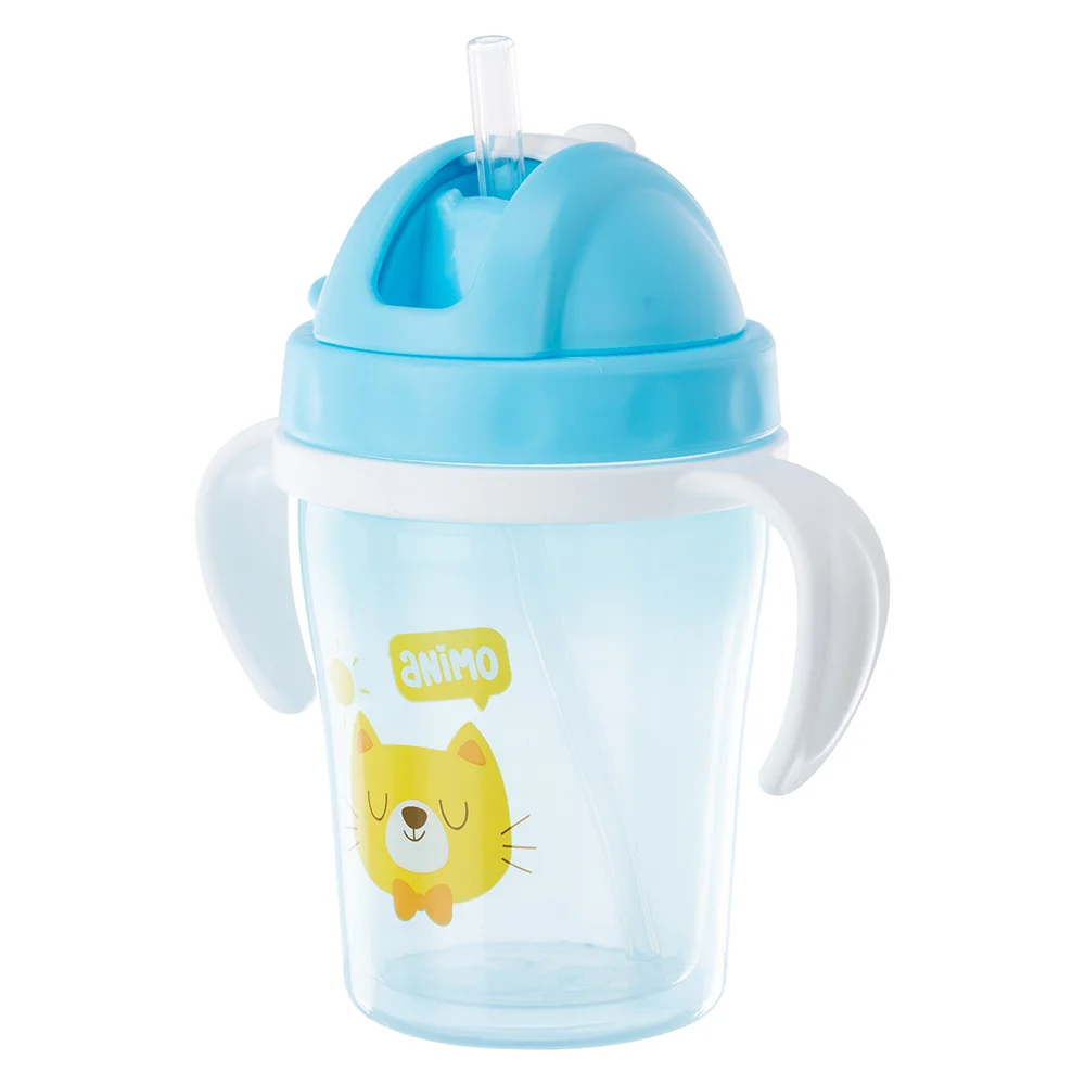 Combo 2 bình tập uống cách nhiệt Animo (240ml, xanh, tay cầm, RK-3431A)