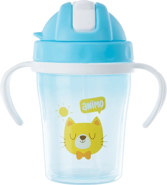 Bình tập uống cách nhiệt Animo (240ml, xanh, tay cầm, RK-3431A)