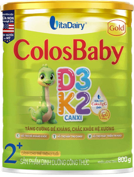 Sản phẩm dinh dưỡng công thức Colosbaby Gold D3K2 2+ 800g (Từ 2 tuổi)