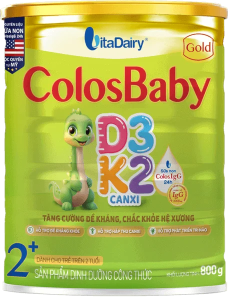 Sản phẩm dinh dưỡng công thức Colosbaby Gold D3K2 2+ 800g (Từ 2 tuổi)