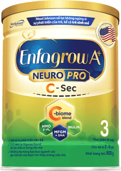 Sữa Enfagrow A+ NeuroPro 3 C-Sec 800g (2-6 tuổi)