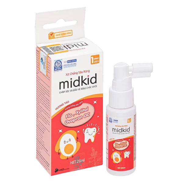 Xịt chống sâu răng Midkid hương táo 20mL