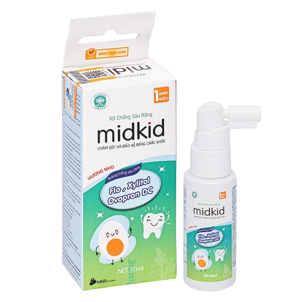 Xịt chống sâu răng Midkid hương nho 30mL