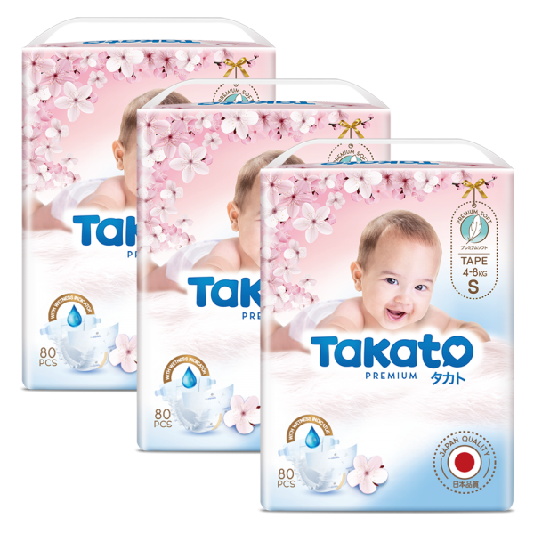 Combo 3 Tã dán Takato siêu mềm mại (S, 80 miếng)