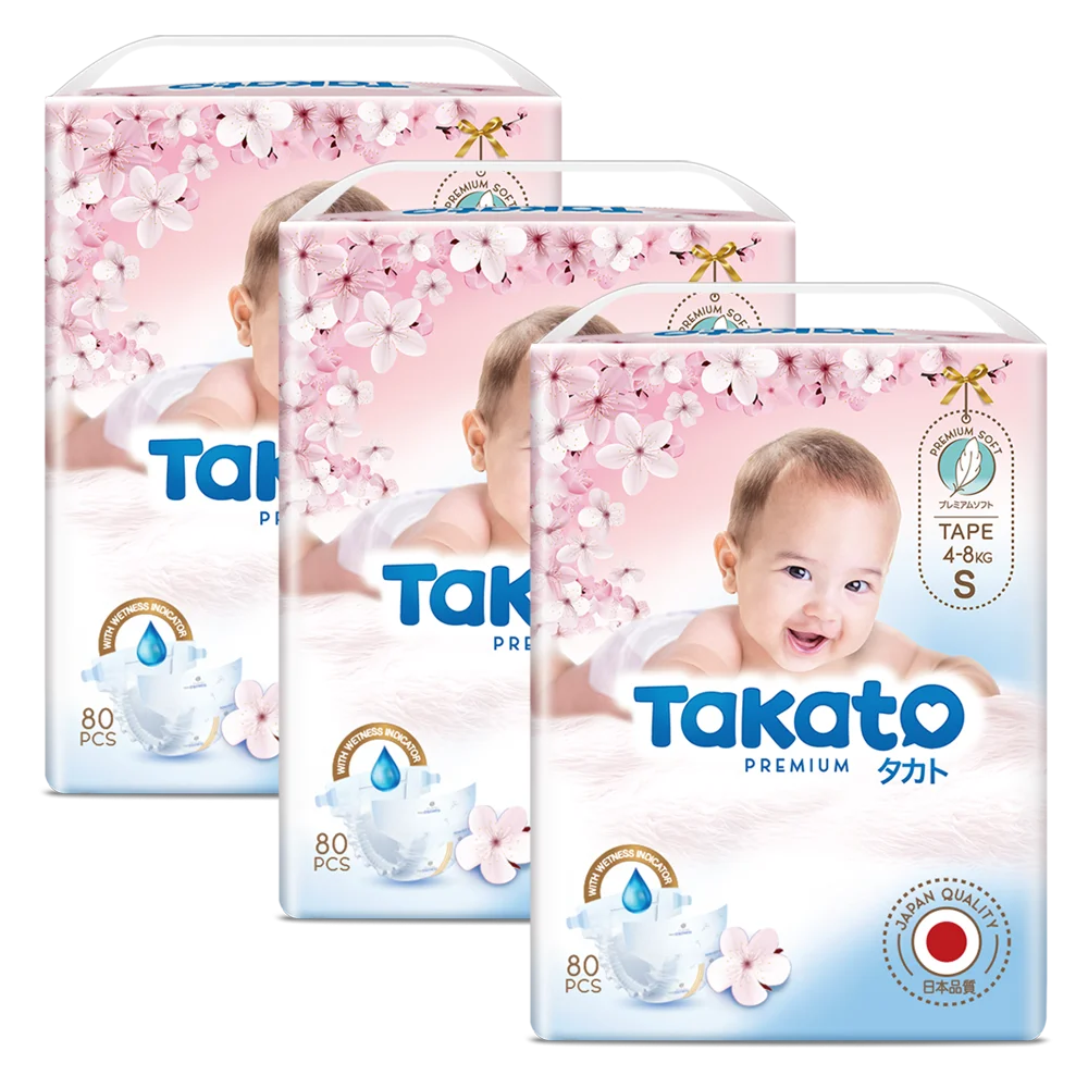 Combo 3 Tã dán Takato siêu mềm mại (S, 80 miếng)