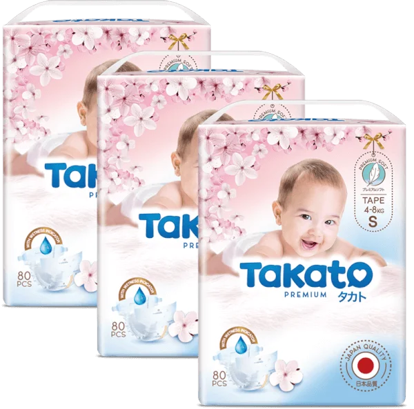 Combo 3 Tã dán Takato siêu mềm mại (S, 80 miếng)