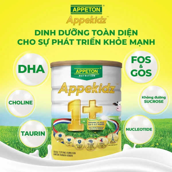 Sản phẩm dinh dưỡng công thức APPETON APPEKIDZ 1+ 900g (1-12 tuổi)