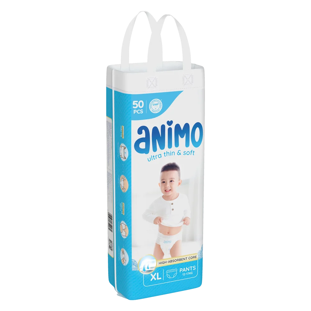 Tã Quần Animo Siêu Mềm Thoáng (XL, 50 miếng)