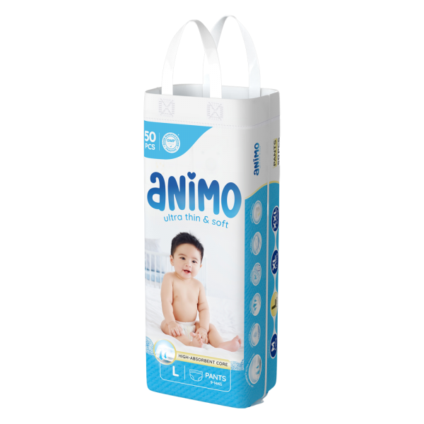 Tã Quần Animo Siêu Mềm Thoáng (L, 50 miếng)