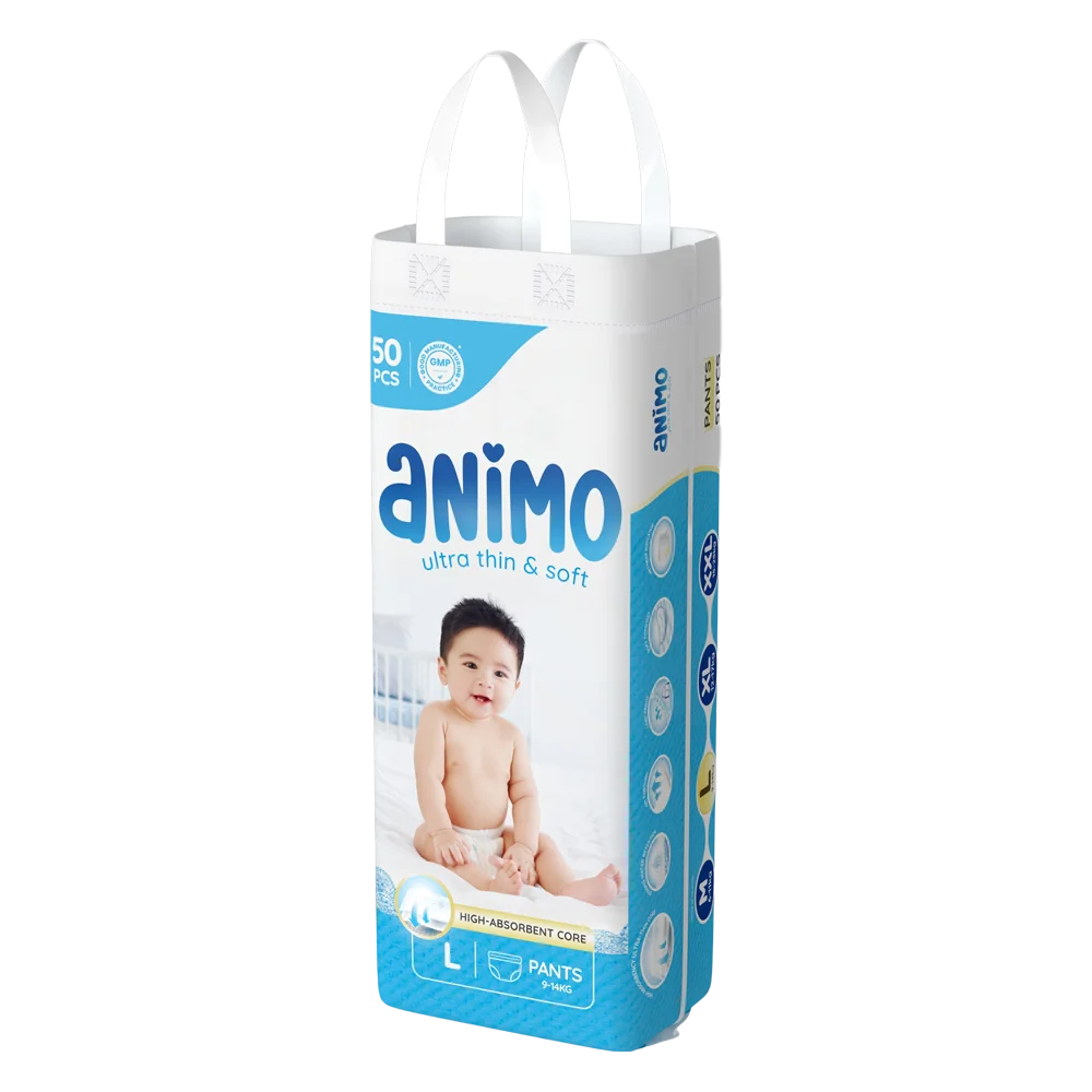 Tã Quần Animo Siêu Mềm Thoáng (L, 50 miếng)