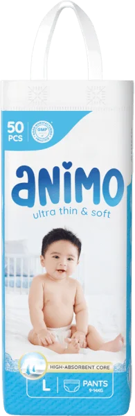 Tã Quần Animo Siêu Mềm Thoáng (L, 50 miếng)