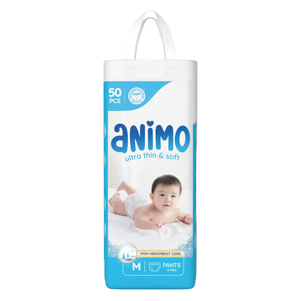 Tã Quần Animo Siêu Mềm Thoáng (M, 50 miếng)