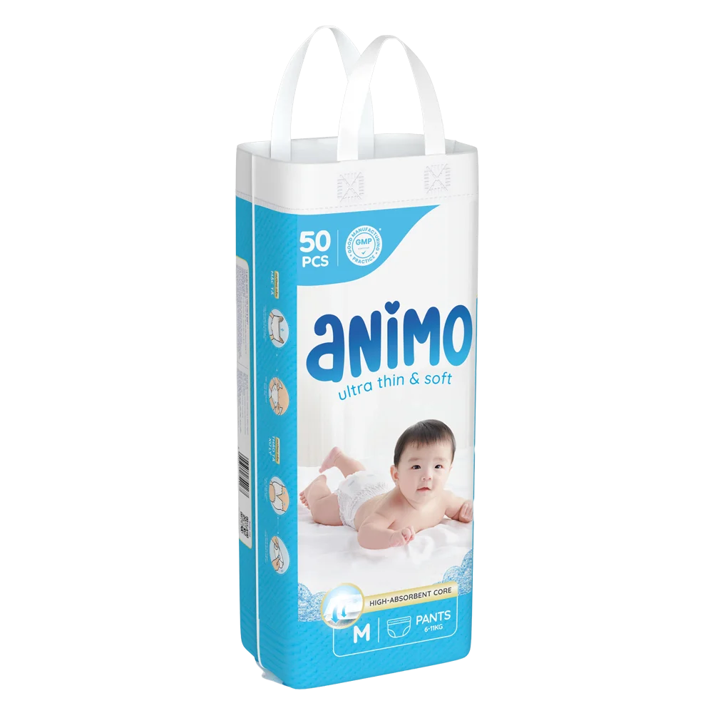 Tã Quần Animo Siêu Mềm Thoáng (M, 50 miếng)