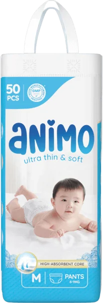 Tã Quần Animo Siêu Mềm Thoáng (M, 50 miếng)