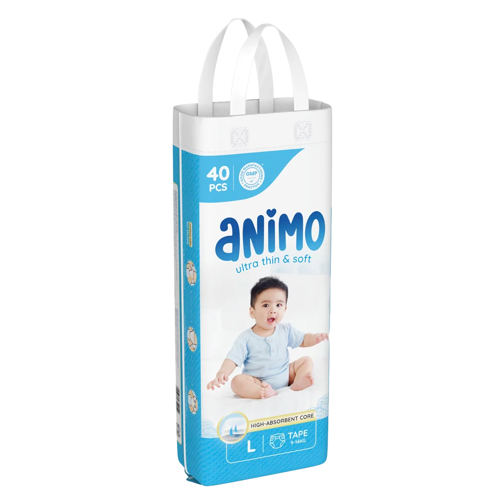 Tã dán Animo Siêu Mềm Thoáng (L, 40 miếng)