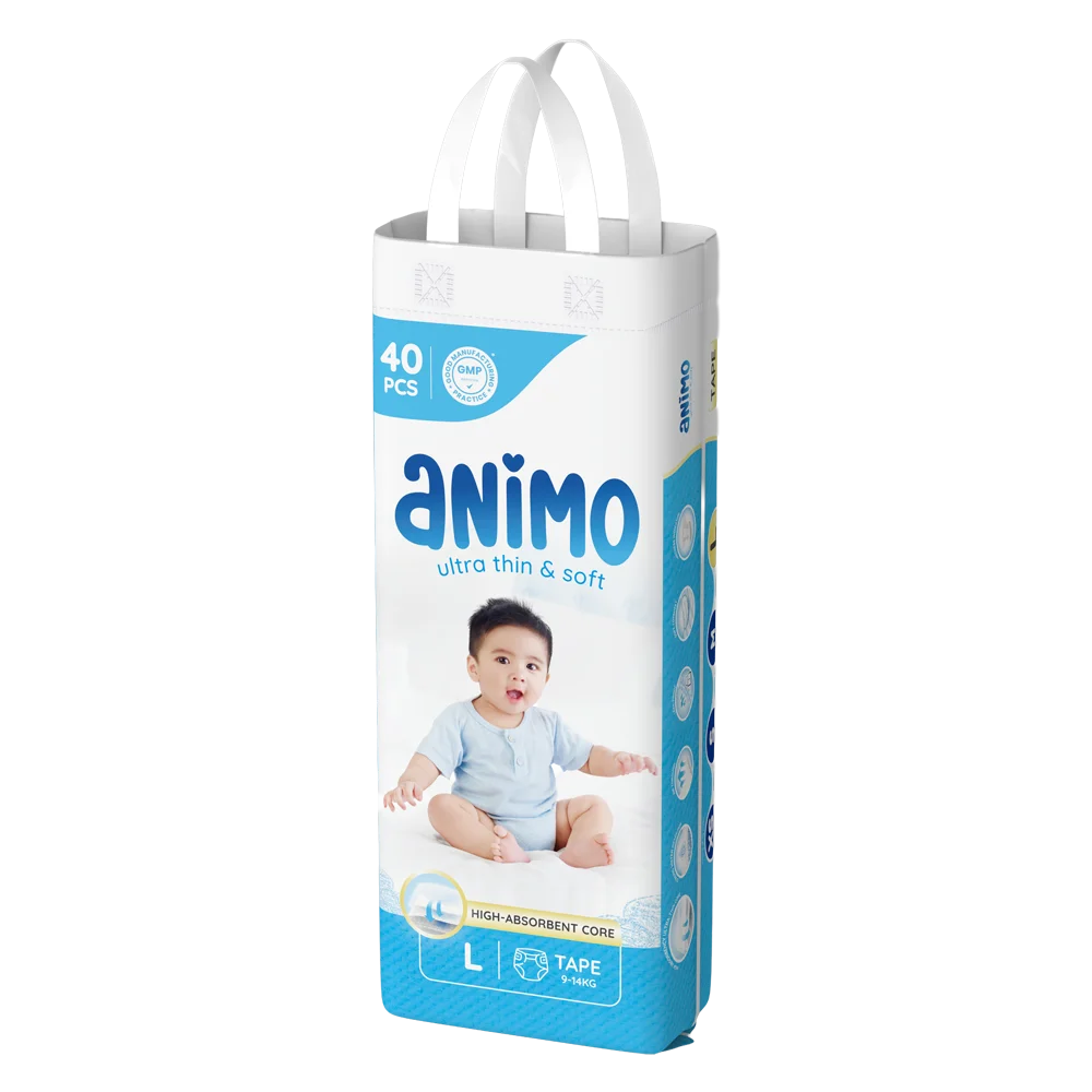 Tã dán Animo Siêu Mềm Thoáng (L, 40 miếng)