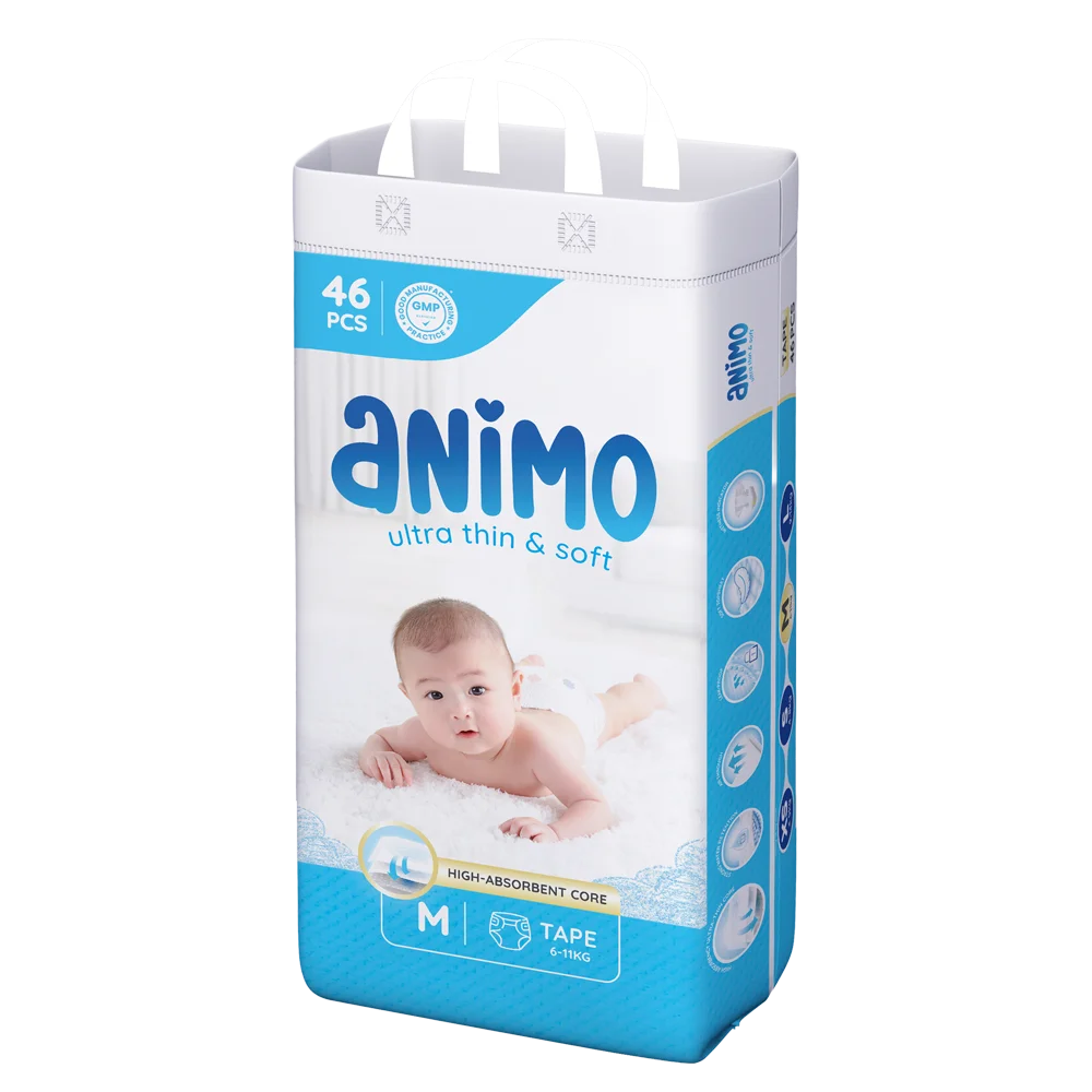 Tã dán Animo Siêu Mềm Thoáng (M, 46 miếng)