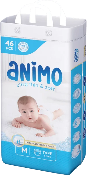 Tã dán Animo Siêu Mềm Thoáng (M, 46 miếng)