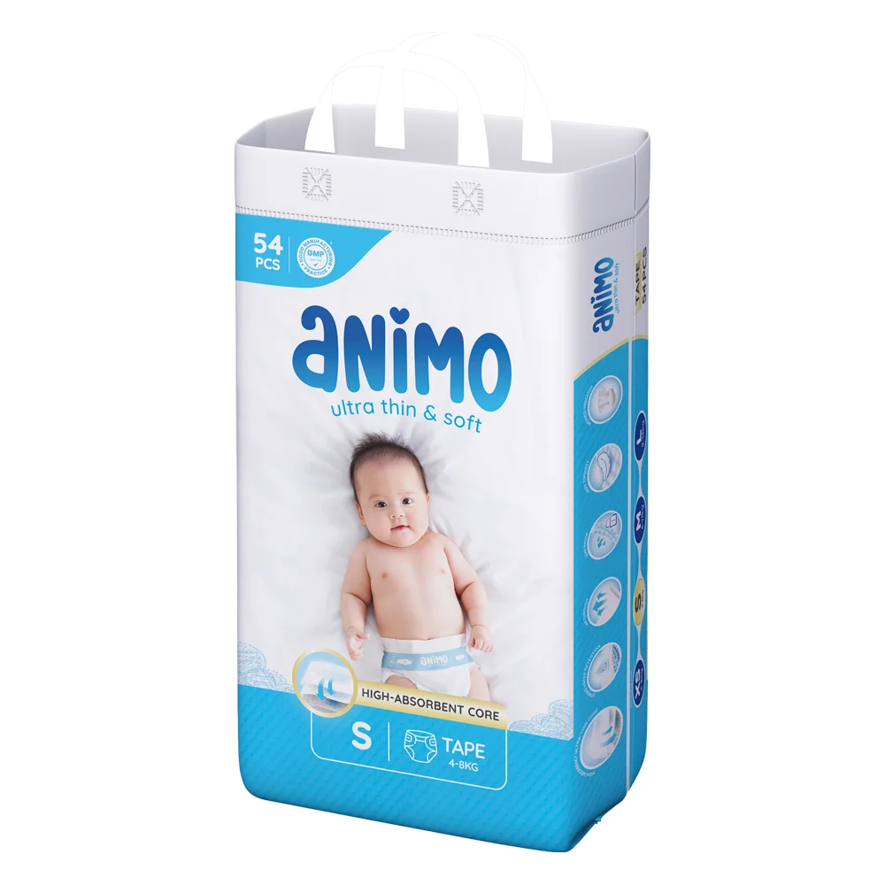 Tã dán Animo Siêu Mềm Thoáng (S, 54 miếng)