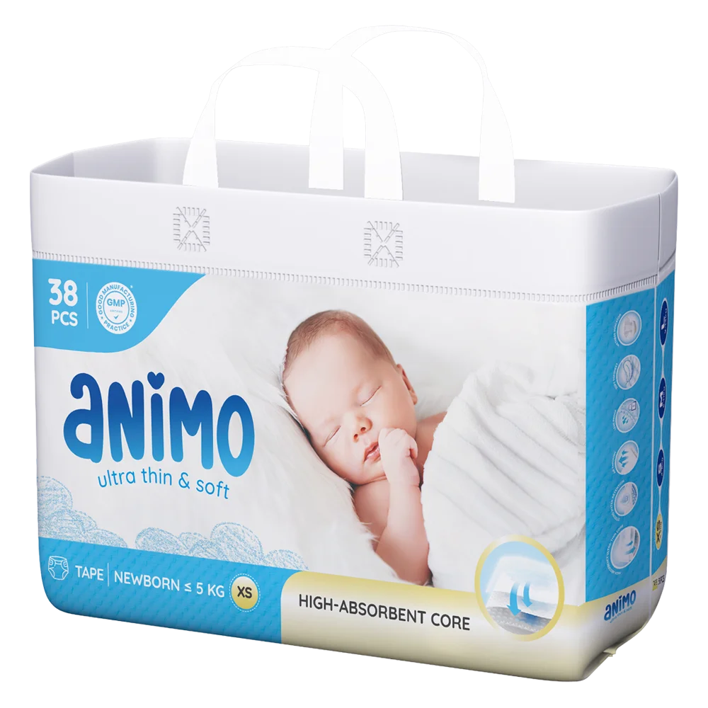 Tã dán Animo Siêu Mềm Thoáng (XS, 38 miếng)