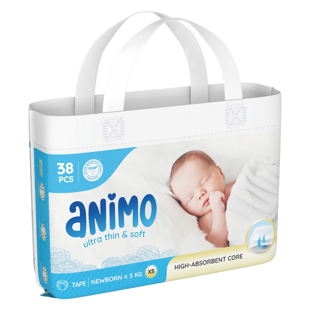 Tã dán Animo Siêu Mềm Thoáng (XS, 38 miếng)