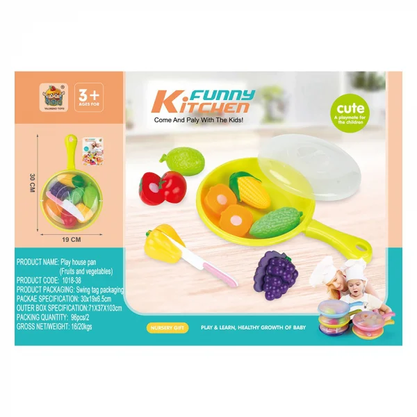 Bộ đồ chơi gồm chảo và dụng cụ cắt rau củ quả RFD413075 C505