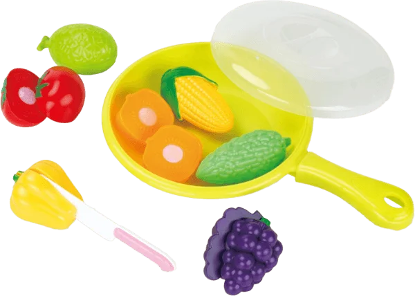 Bộ đồ chơi gồm chảo và dụng cụ cắt rau củ quả RFD413075 C505