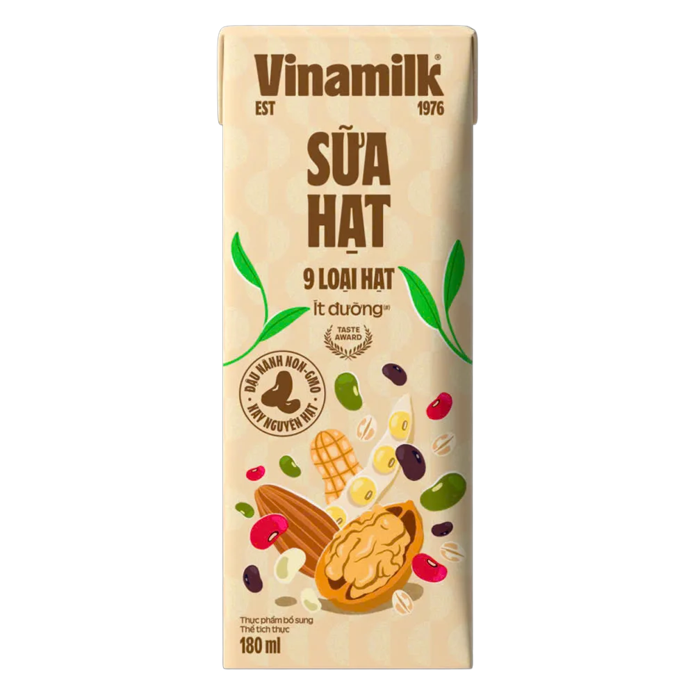 Thùng 6 lốc Sữa hạt 9 loại hạt Vinamilk ít dường 180ml (lốc 4 hộp)