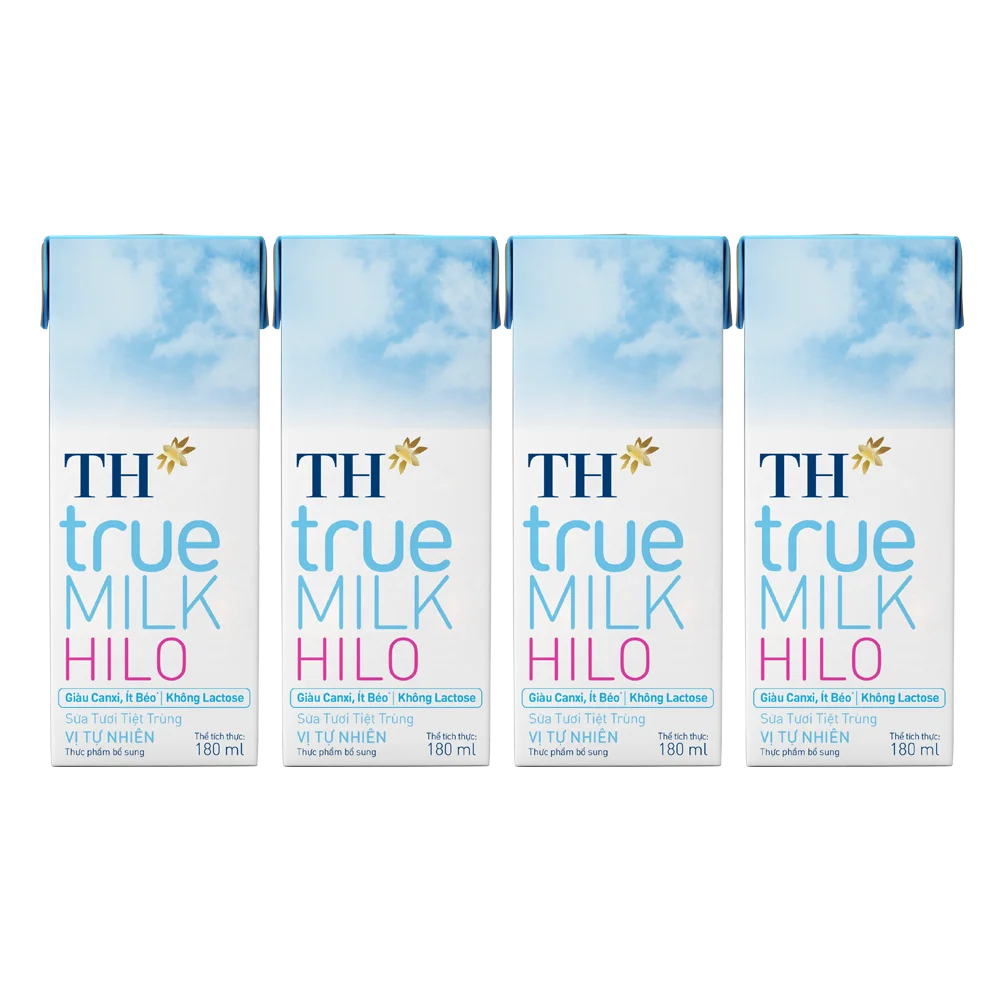 Sữa Tươi TH True Milk Hilo 180ml (lốc 4 hộp)
