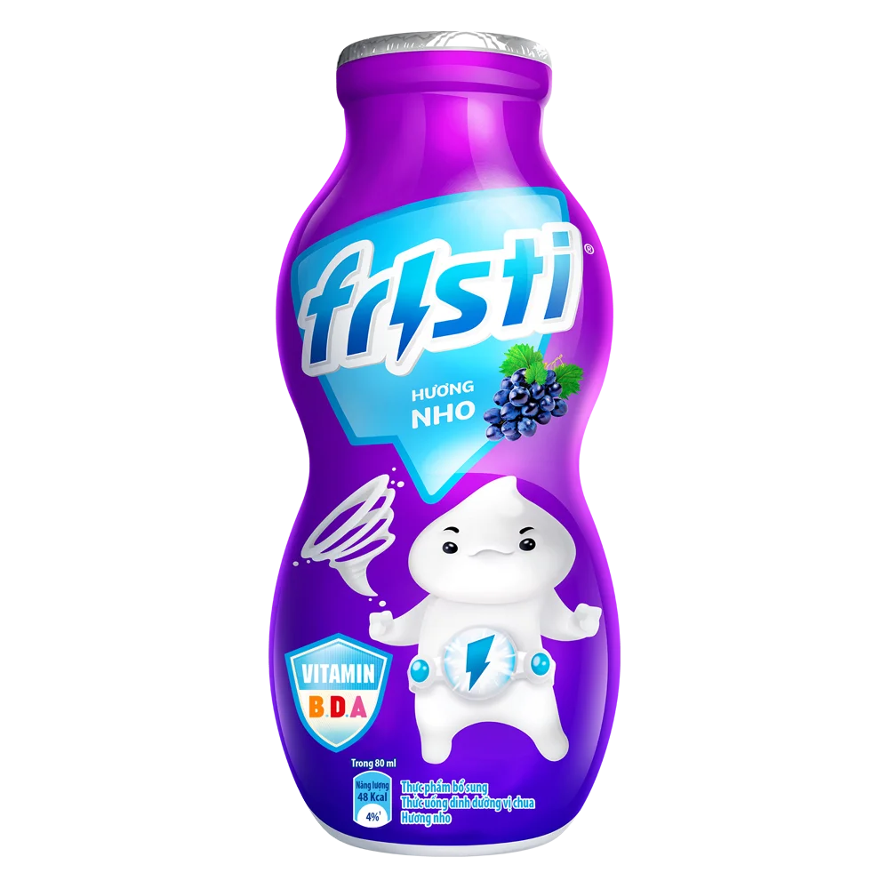 Combo 2 Sữa chua uống Fristi hương nho 80ml (lốc 6 chai)