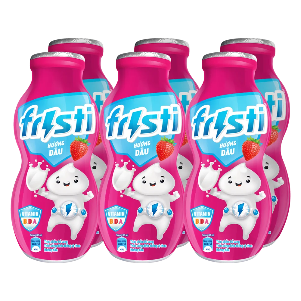 Sữa chua uống Fristi hương dâu 80ml (lốc 6 chai)