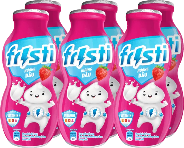 Sữa chua uống Fristi hương dâu 80ml (lốc 6 chai)