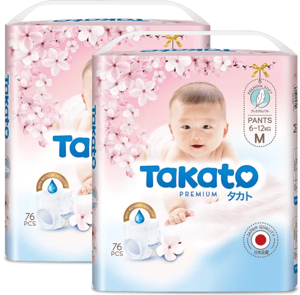 Combo 2 Tã quần Takato siêu mềm mại (M, 76 miếng)