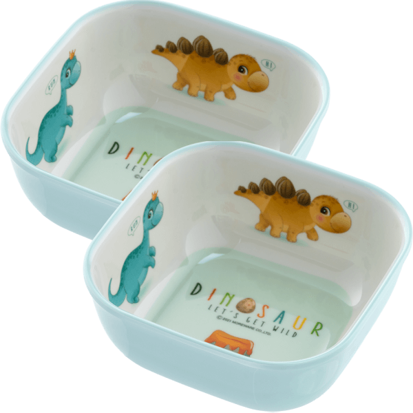 Combo 2 bát ăn dặm melamine cao cấp Moreware (SW6343, vuông, khủng long)