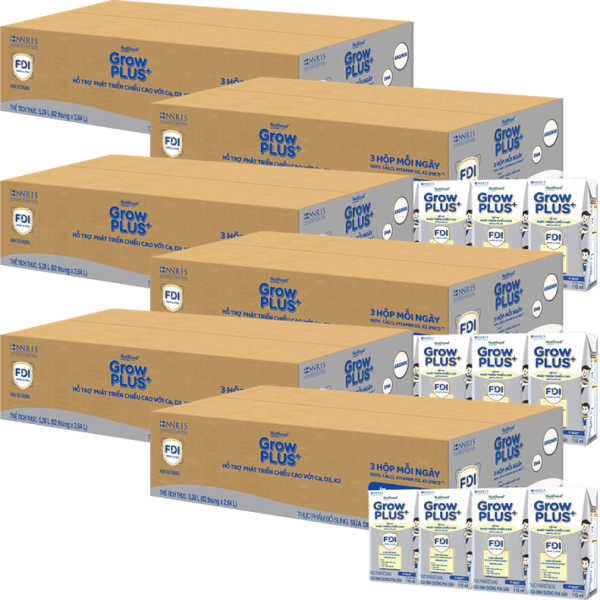 Combo 6 thùng thực phẩm bổ sung sữa dinh dưỡng pha sẵn GrowPLUS+ (Bạc), 4x110ml (trên 1 tuổi)