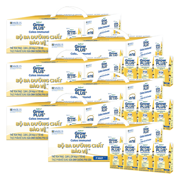 Combo 6 thùng thực phẩm bổ sung sữa dinh dưỡng pha sẵn GrowPLUS+ Colos Immunel, 4x110ml (trên 1 tuổi)