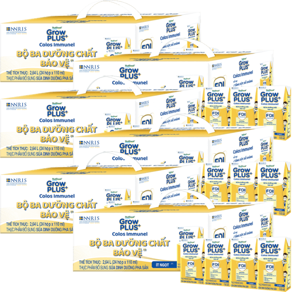 Combo 6 thùng thực phẩm bổ sung sữa dinh dưỡng pha sẵn GrowPLUS+ Colos Immunel, 4x110ml (trên 1 tuổi)