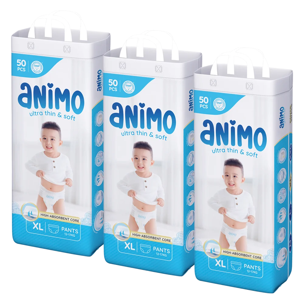 Combo 3 Tã Quần Animo Siêu Mềm Thoáng (XL, 50 miếng)