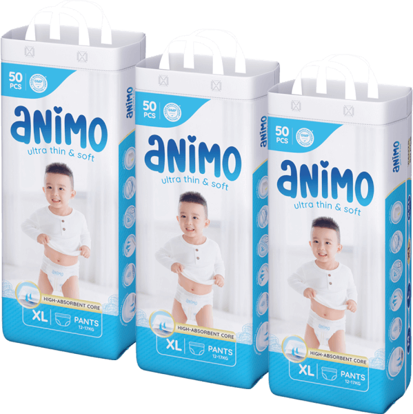 Combo 3 Tã Quần Animo Siêu Mềm Thoáng (XL, 50 miếng)