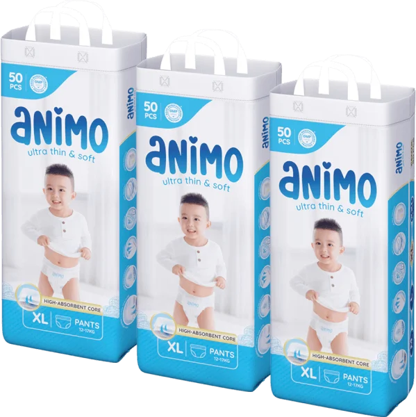 Combo 3 Tã Quần Animo Siêu Mềm Thoáng (XL, 50 miếng)